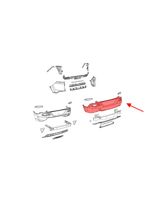 JEEP CHEROKEE V KL 2014-2018 PRE-RESTYLING PARAURTI POSTERIORE SENZA PDC 68232307AD (Cod. AP-2F3E-87