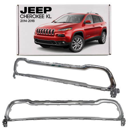JEEP CHEROKEE V KL 2014-2018 PRE-RESTYLING CORNICE PARAURTI MASCHERINA INFERIORE CROMATO 68203230AB 