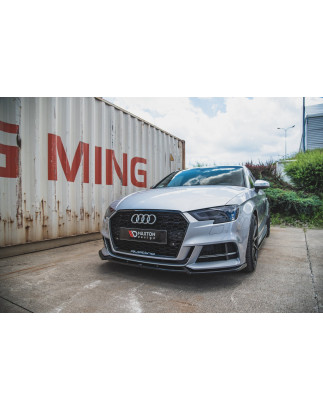 SPLITTER ANTERIORE V.3 Audi S3 / A3 S-Line 8V FL berlina (Cod. M-AU-S3-3F-FD3G)