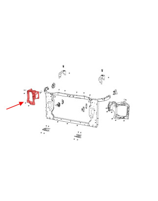JEEP CHEROKEE V KL 2014-2018 PRE-RESTYLING SUPPORTO FARO SUPPORTO ANTERIORE FARI DESTRO 68227483AA (