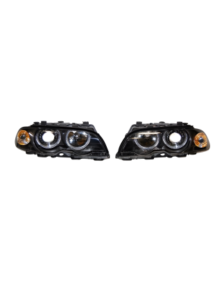Fari Anteriori Angel Eyes BMW E46 '98 2P. Black (Cod. E-FAB0028)