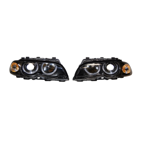Fari Anteriori Angel Eyes BMW E46 '98 2P. Black (Cod. E-FAB0028)