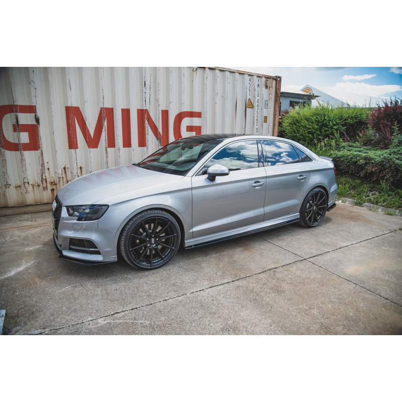 Diffusori minigonne V.2 Audi S3 / A3 S-Line berlina 8V Facelift (Cod. M-AU-S3-3F-S-SD2G)