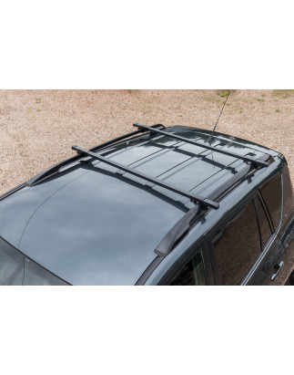 VOLKSWAGEN SHARAN II 7N 2010+ PORTAPACCHI TETTO TRAVERSE BASE 130 CM NERI IN ACCIAIO (Cod. AP-56704_