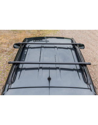VOLKSWAGEN TIGUAN II AD1 2016+ PORTAPACCHI TETTO TRAVERSE BASE 130 CM NERI IN ACCIAIO (Cod. AP-56706