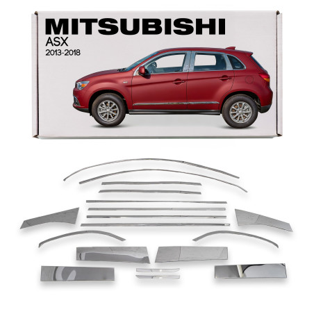 MITSUBISHI ASX 2013-2018 MODANATURE FINESTRINI LUCIDATA ACCIAIO (Cod. AP-5074-245DC_A4x4)