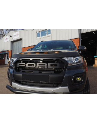 FORD RANGER T7 2016-2023 DEFLETTORE COFANO CON LED (Cod. AP-541B-88313_A4x4)