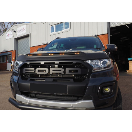 FORD RANGER T7 2016-2023 DEFLETTORE COFANO CON LED (Cod. AP-541B-88313_A4x4)