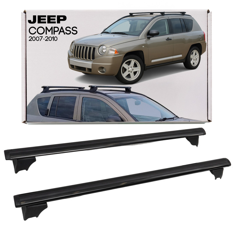 JEEP COMPASS E MK49 2007-2010 PRE-RESTYLING TRAVERSE TETTO TRASVERSALI NERI OE 82209622 (Cod. AP-625