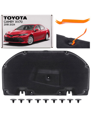 TOYOTA CAMRY VIII XV70 2018-2024 PANNELLO FONOASSORBENTE COFANO CON KIT CLIP 5334106480 (Cod. AP-746