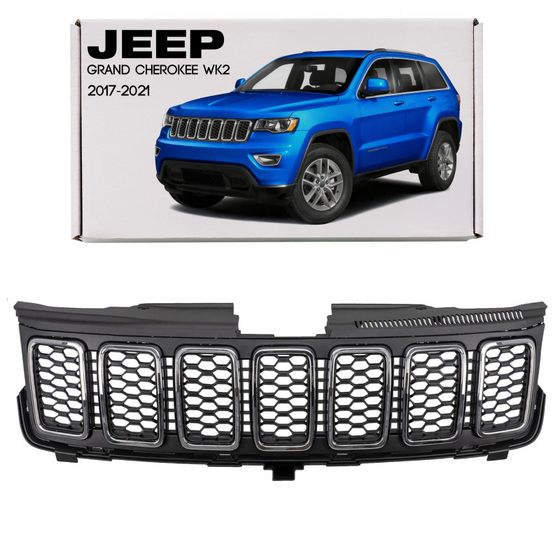 JEEP GRAND CHEROKEE IV WK2 2017-2021 DOPO IL SECONDO RESTYLING MASCHERINA ANTERIORE CROMATO 68258419
