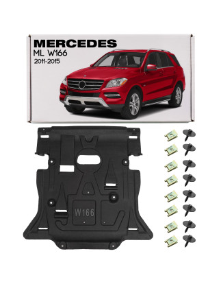 MERCEDES ML W166 2011-2015 IN TESSUTO PIASTRA PROTEZIONE MOTORE CON KIT VITI A1665200723 (Cod. AP-52