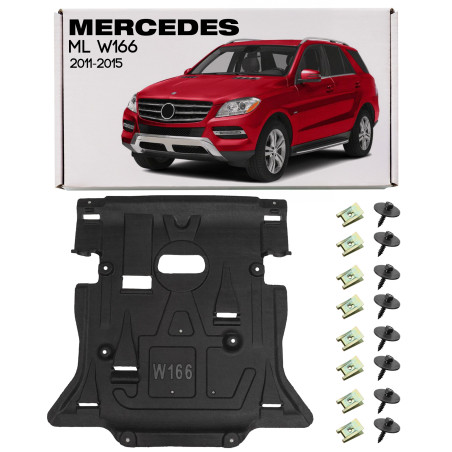 MERCEDES ML W166 2011-2015 IN TESSUTO PIASTRA PROTEZIONE MOTORE CON KIT VITI A1665200723 (Cod. AP-52