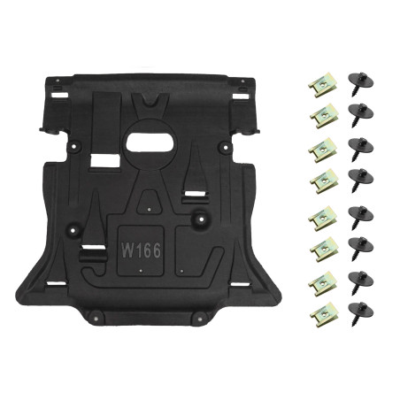 MERCEDES ML W166 2011-2015 IN TESSUTO PIASTRA PROTEZIONE MOTORE CON KIT VITI A1665200723 (Cod. AP-52