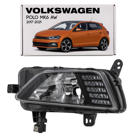 VOLKSWAGEN POLO MK6 VI AW 2017-2021 PRE-RESTYLING FENDINEBBIA + FARO DRL LED PER DIURNE SINISTRA 2G0