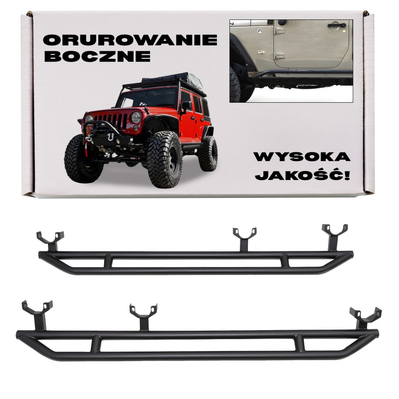 JEEP WRANGLER JK 2007-2018 4 PORTE ROLL BAR LATERALI SLIDER (Cod. AP-7E09-224C3_A4x4)