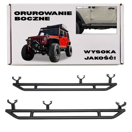 JEEP WRANGLER JK 2007-2018 4 PORTE ROLL BAR LATERALI SLIDER (Cod. AP-7E09-224C3_A4x4)