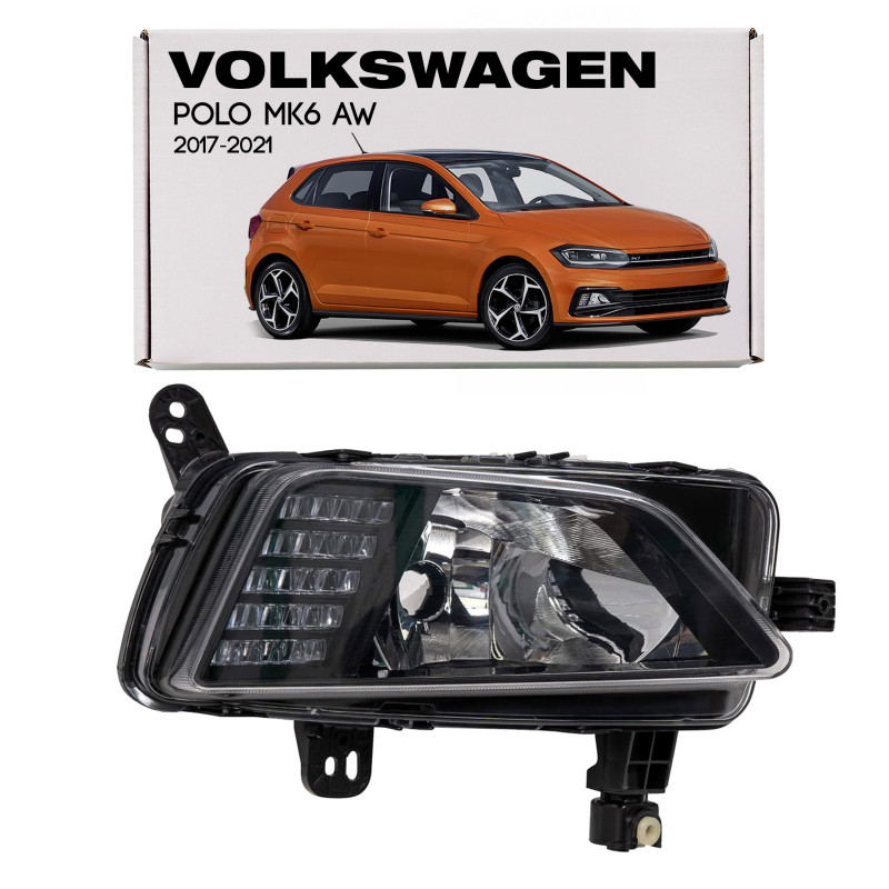 VOLKSWAGEN POLO MK6 VI AW 2017-2021 PRE-RESTYLING FENDINEBBIA + FARO DRL LED PER DIURNE DESTRA 2G094