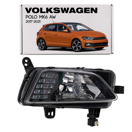 VOLKSWAGEN POLO MK6 VI AW 2017-2021 PRE-RESTYLING FENDINEBBIA + FARO DRL LED PER DIURNE DESTRA 2G094