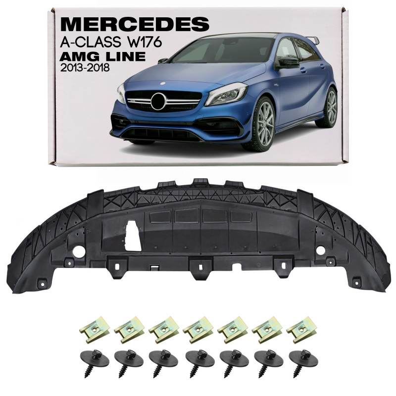 MERCEDES A-CLASS W176 2013-2018 CON PACCHETTO AMG LINE PROTEZIONE PARAURTI ANTERIORE CON KIT VITI A1