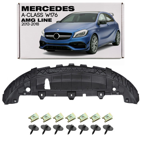 MERCEDES A-CLASS W176 2013-2018 CON PACCHETTO AMG LINE PROTEZIONE PARAURTI ANTERIORE CON KIT VITI A1