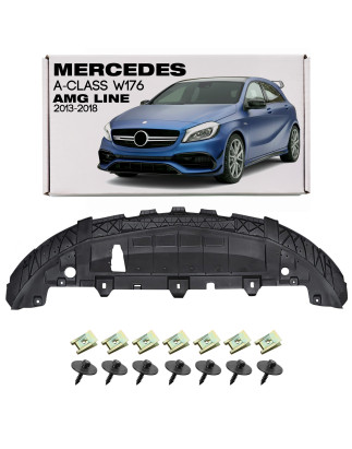 MERCEDES A-CLASS W176 2013-2018 CON PACCHETTO AMG LINE PROTEZIONE PARAURTI ANTERIORE CON KIT VITI A1