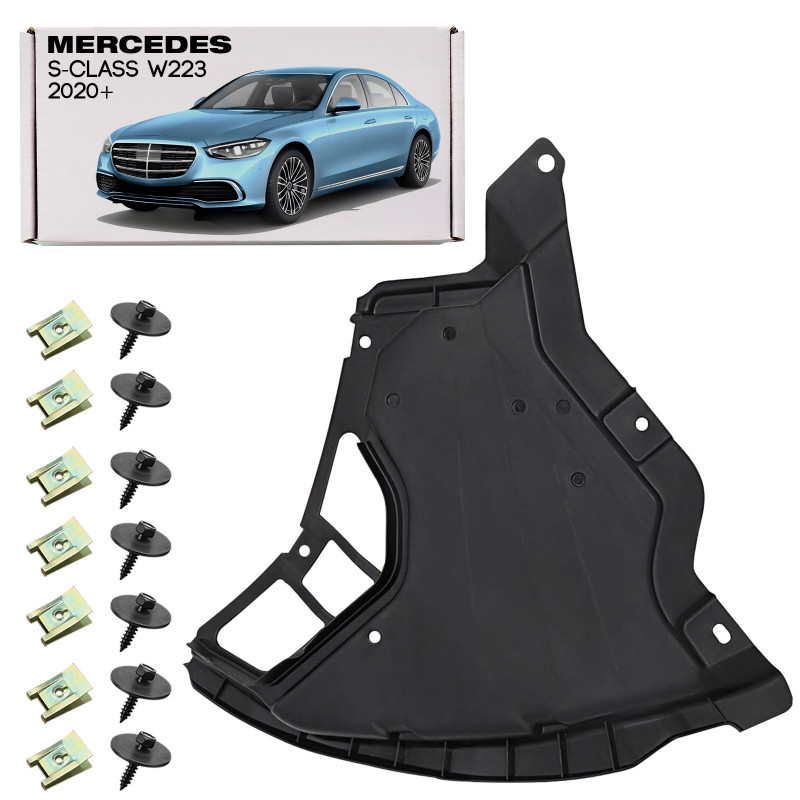 MERCEDES S-CLASS W223 2020+ PROTEZIONE INFERIORE PASSARUOTA ANTERIORE SINISTRO CON KIT VITI A2235200