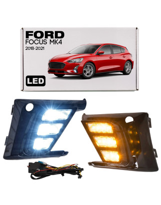 FORD FOCUS MK4 IV 2018-2021 PRE-RESTYLING LUCI DIURNE LED CON INDICATORE DI DIREZIONE (Cod. AP-5FF9-