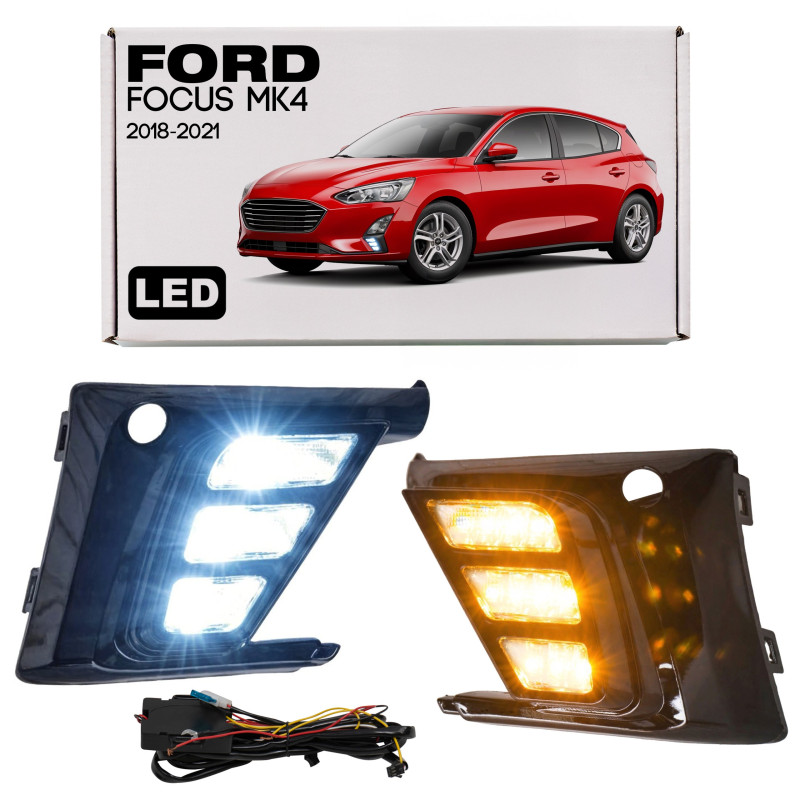 FORD FOCUS MK4 IV 2018-2021 PRE-RESTYLING LUCI DIURNE LED CON INDICATORE DI DIREZIONE (Cod. AP-5FF9-