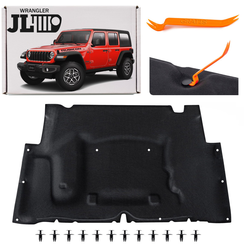 JEEP WRANGLER JL 2018+ PANNELLO FONOASSORBENTE COFANO CON KIT CLIP 68292166AC (Cod. AP-EFB3-873CE_A4