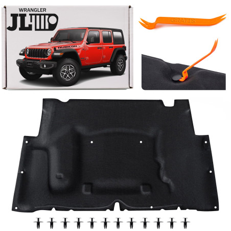 JEEP WRANGLER JL 2018+ PANNELLO FONOASSORBENTE COFANO CON KIT CLIP 68292166AC (Cod. AP-EFB3-873CE_A4