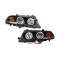 Fari Anteriori Angel Eyes BMW E46 '99-02 2P. Elect. Black Mod.II (Cod. E-FAB0062)