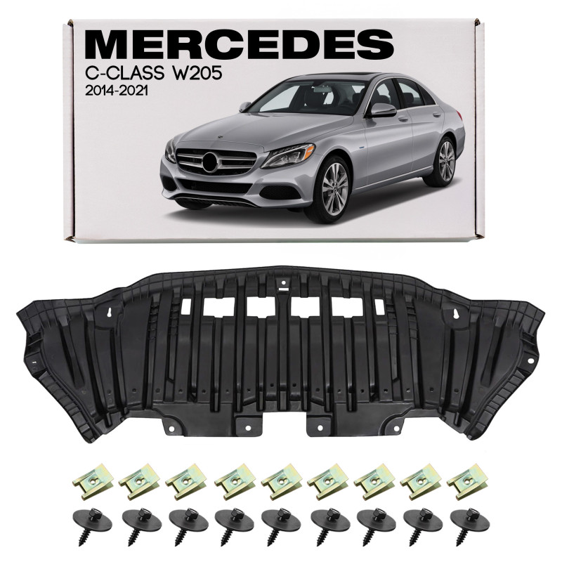 MERCEDES C-CLASS W205 2014-2021 4MATIC PROTEZIONE PARAURTI ANTERIORE CON KIT VITI A2055200700 (Cod. 