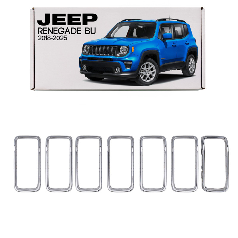 JEEP RENEGADE E BU 2018-2025 RESTYLING CROMATI INSERTI MASCHERINA 6VQ42TZZAA (Cod. AP-D1BF-639C0_A4x
