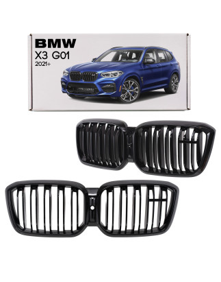 BMW X3 G01 2021+ RESTYLING MASCHERINA ANTERIORE NERO DOPPI ALETTE PER TELECAMERA 51135A36BD0 (Cod. A