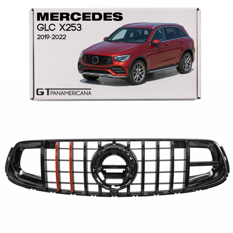 MERCEDES GLC X253 2019-2022 RESTYLING MASCHERINA PANAMERICANA GT BRABUS STYLE NERO CON TELECAMERA CO