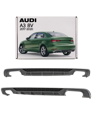 AUDI A3 8V berlina 2017-2020 RESTYLING DIFFUSORE PARAURTI POSTERIORE (Cod. AP-6C72-385C1_A4x4)