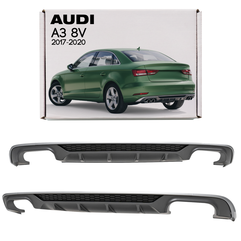 AUDI A3 8V berlina 2017-2020 RESTYLING DIFFUSORE PARAURTI POSTERIORE (Cod. AP-6C72-385C1_A4x4)