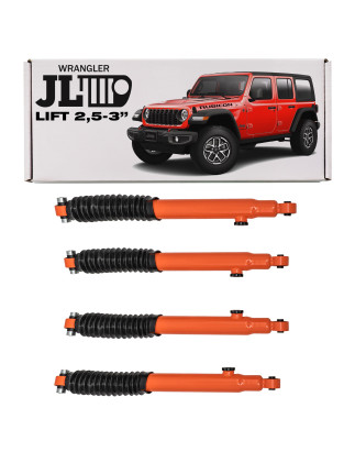 JEEP WRANGLER JL 2018+ AMMORTIZZATORI OLIO PER RESTYLING 2,5-3" KIT ARANCIONI (Cod. AP-BBAE-649BA_A4