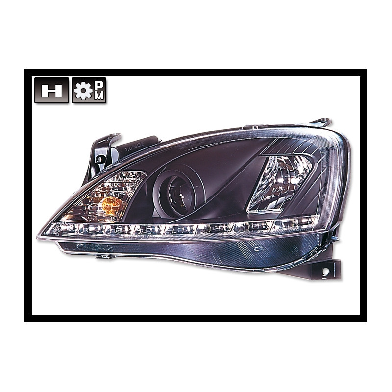 Fari Day Light Reale Opel Corsa C Black (Cod. E-FAO0085/1)