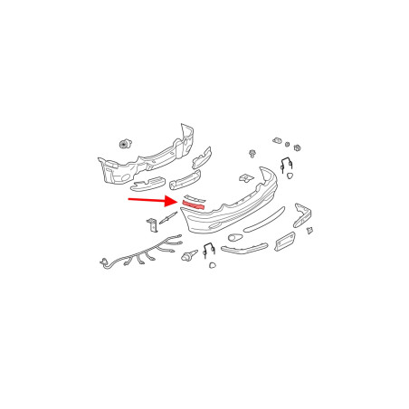MERCEDES C-CLASS W203 2000-2007 GUIDA SUPPORTO ANTERIORE PARAURTI SINISTRO A2038801114 (Cod. AP-53DA