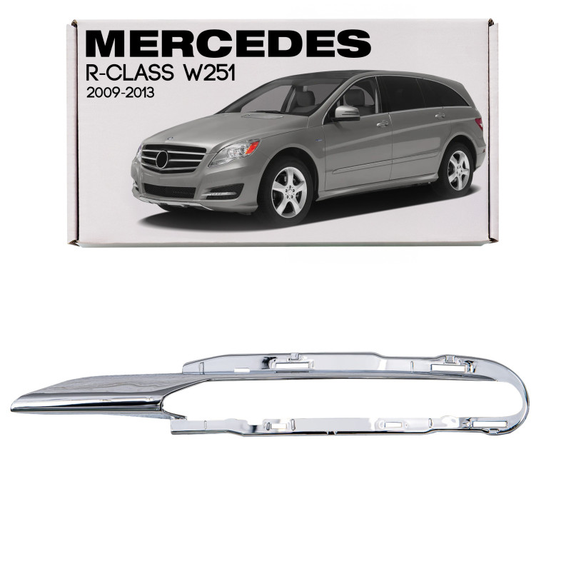 MERCEDES R-CLASS W251 2009-2013 RESTYLING CROMATA MODANATURA GRIGLIE ANTERIORE PARAURTI SINISTRA A25