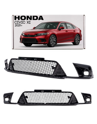 HONDA CIVIC XI 2021+ GRIGLIA ANTERIORE PARAURTI CENTRALE (Cod. AP-7ED4-6817B_A4x4)