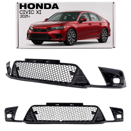 HONDA CIVIC XI 2021+ GRIGLIA ANTERIORE PARAURTI CENTRALE (Cod. AP-7ED4-6817B_A4x4)
