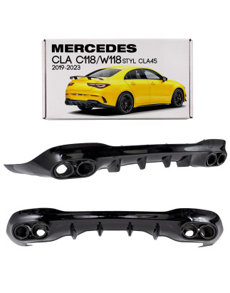MERCEDES CLA C118 W118 2019-2023 PRE-RESTYLING DIFFUSORE POSTERIORE KIT ESTETICO PER AMG CLA45 (Cod.