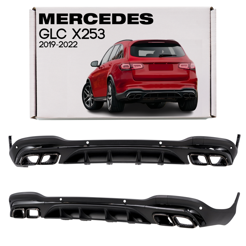 MERCEDES GLC X253 2019-2022 RESTYLING DIFFUSORE POSTERIORE CON PDC KIT ESTETICO PER AMG GLC63 (Cod. 