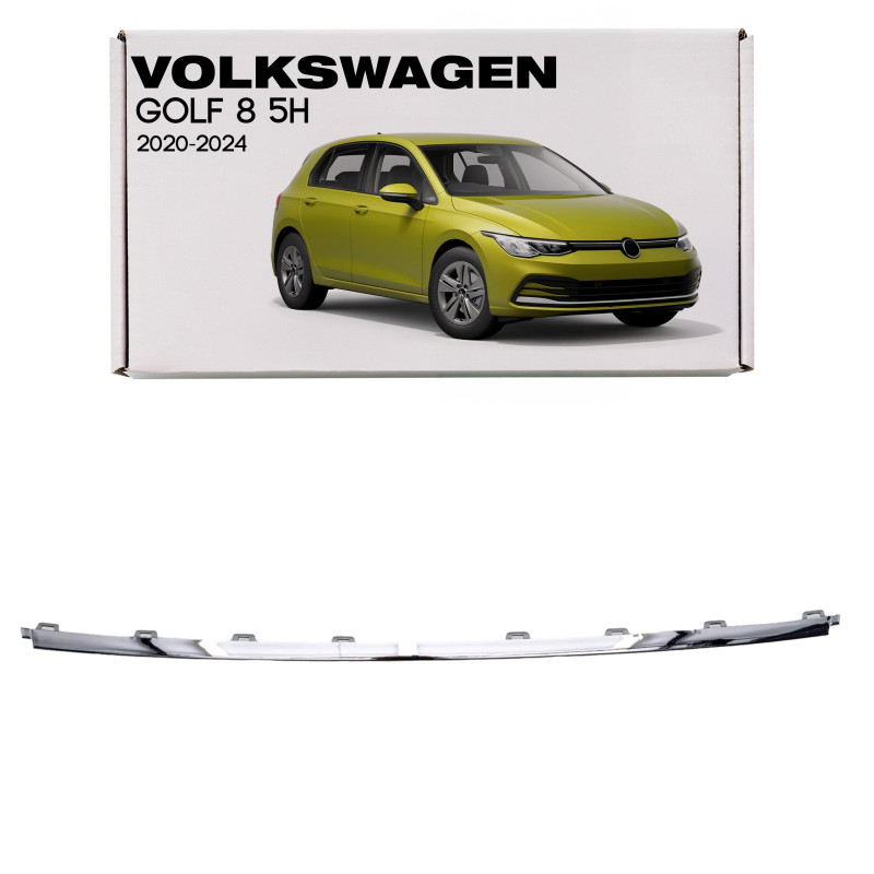 VOLKSWAGEN GOLF 8 VIII 5H 2020-2024 PRE-RESTYLING CROMATA MODANATURA ANTERIORE PARAURTI CENTRALE 5H0