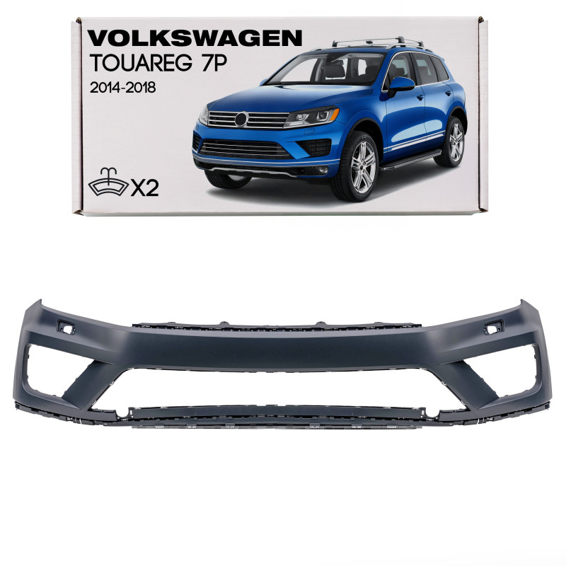 VOLKSWAGEN TOUAREG II 7P 2014-2018 RESTYLING PARAURTI ANTERIORE SUPERIORE PER LAVAFARI 7P6807221D (C