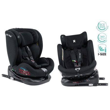 SEGGIOLINO AUTO GIREVOLE ALEXANDER 360° NERO 40-150 CM E-SIZE R129 + ISOFIX (Cod. AP-45E1-3748A_A4x