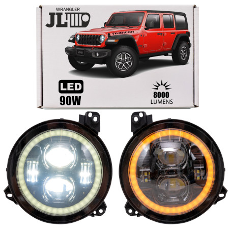 JEEP WRANGLER JL 2018+ FARI ANTERIORI LED 9" (Cod. AP-5660-3784F_A4x4)
